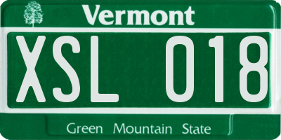 VT license plate XSL018