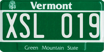 VT license plate XSL019