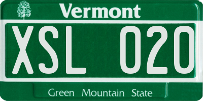 VT license plate XSL020