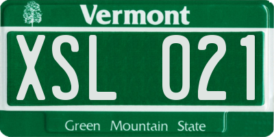 VT license plate XSL021