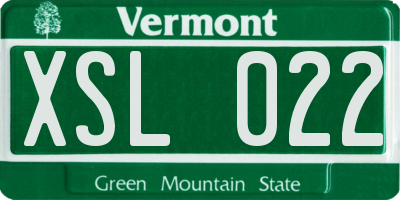 VT license plate XSL022