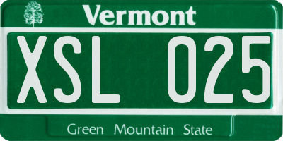 VT license plate XSL025