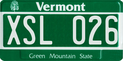 VT license plate XSL026