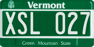 VT license plate XSL027
