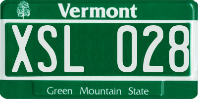 VT license plate XSL028
