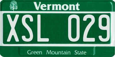 VT license plate XSL029
