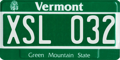 VT license plate XSL032