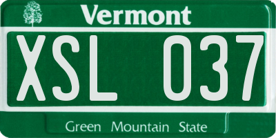 VT license plate XSL037