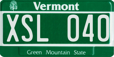 VT license plate XSL040