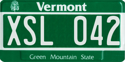VT license plate XSL042