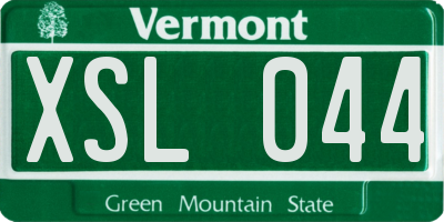 VT license plate XSL044
