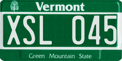 VT license plate XSL045