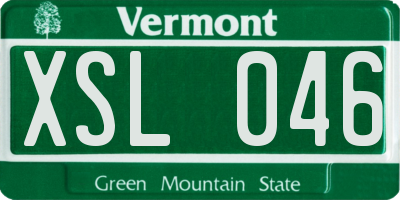 VT license plate XSL046