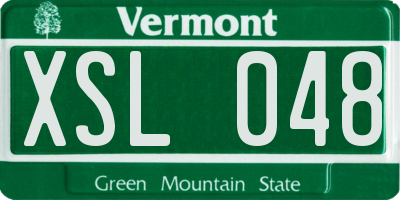 VT license plate XSL048