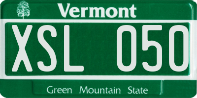 VT license plate XSL050