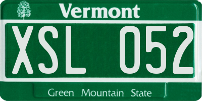 VT license plate XSL052