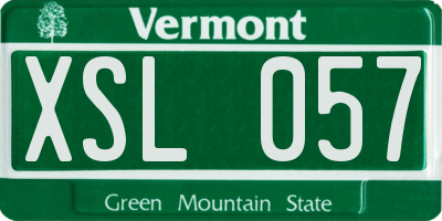 VT license plate XSL057