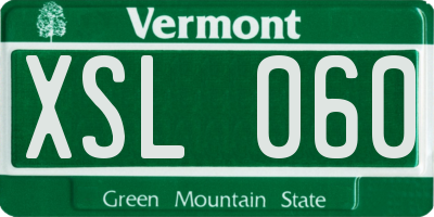 VT license plate XSL060