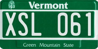 VT license plate XSL061