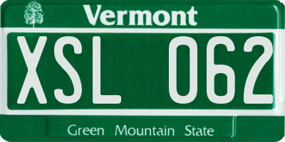 VT license plate XSL062