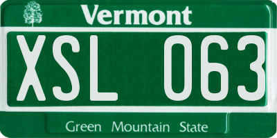 VT license plate XSL063