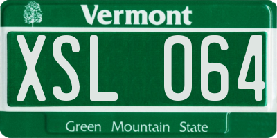 VT license plate XSL064