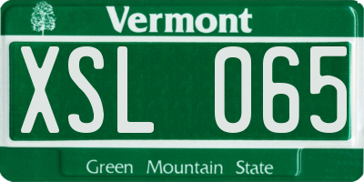 VT license plate XSL065