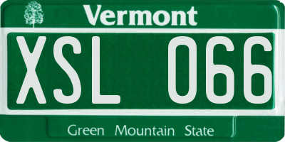 VT license plate XSL066