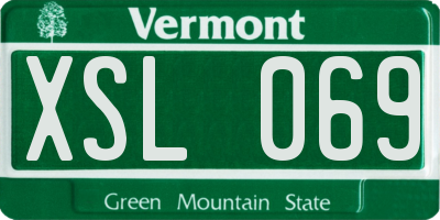 VT license plate XSL069