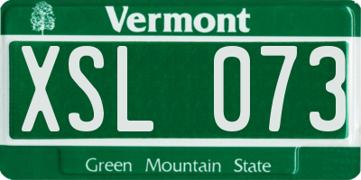 VT license plate XSL073