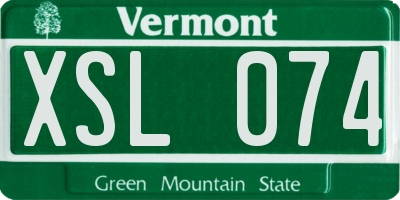 VT license plate XSL074