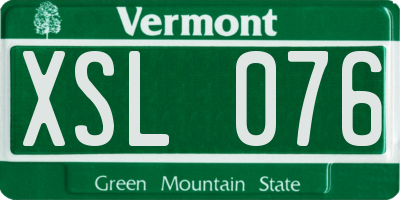 VT license plate XSL076