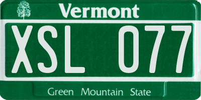 VT license plate XSL077