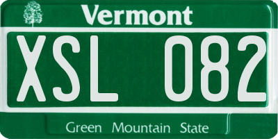 VT license plate XSL082