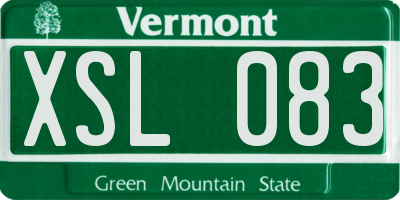 VT license plate XSL083