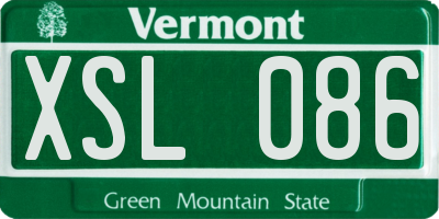 VT license plate XSL086