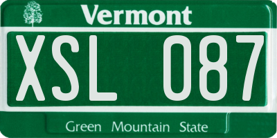 VT license plate XSL087
