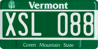 VT license plate XSL088
