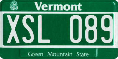 VT license plate XSL089