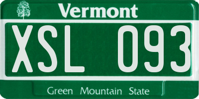 VT license plate XSL093