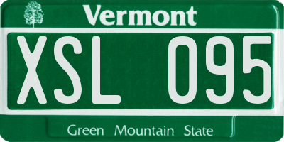VT license plate XSL095