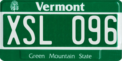 VT license plate XSL096