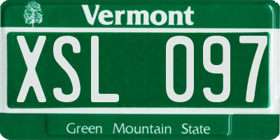 VT license plate XSL097