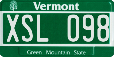 VT license plate XSL098