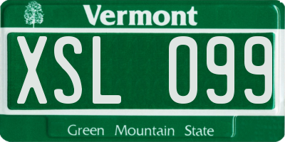 VT license plate XSL099