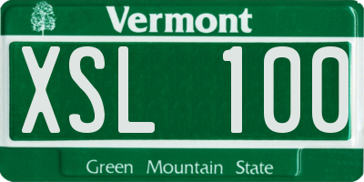 VT license plate XSL100