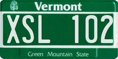 VT license plate XSL102