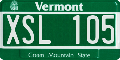 VT license plate XSL105