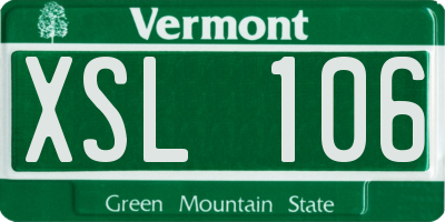 VT license plate XSL106