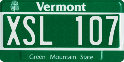VT license plate XSL107